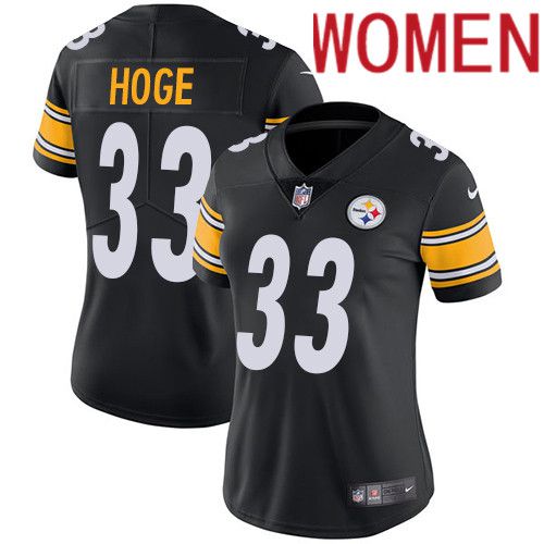 Women Pittsburgh Steelers #33 Merril Hoge Nike Black Vapor Limited NFL Jersey